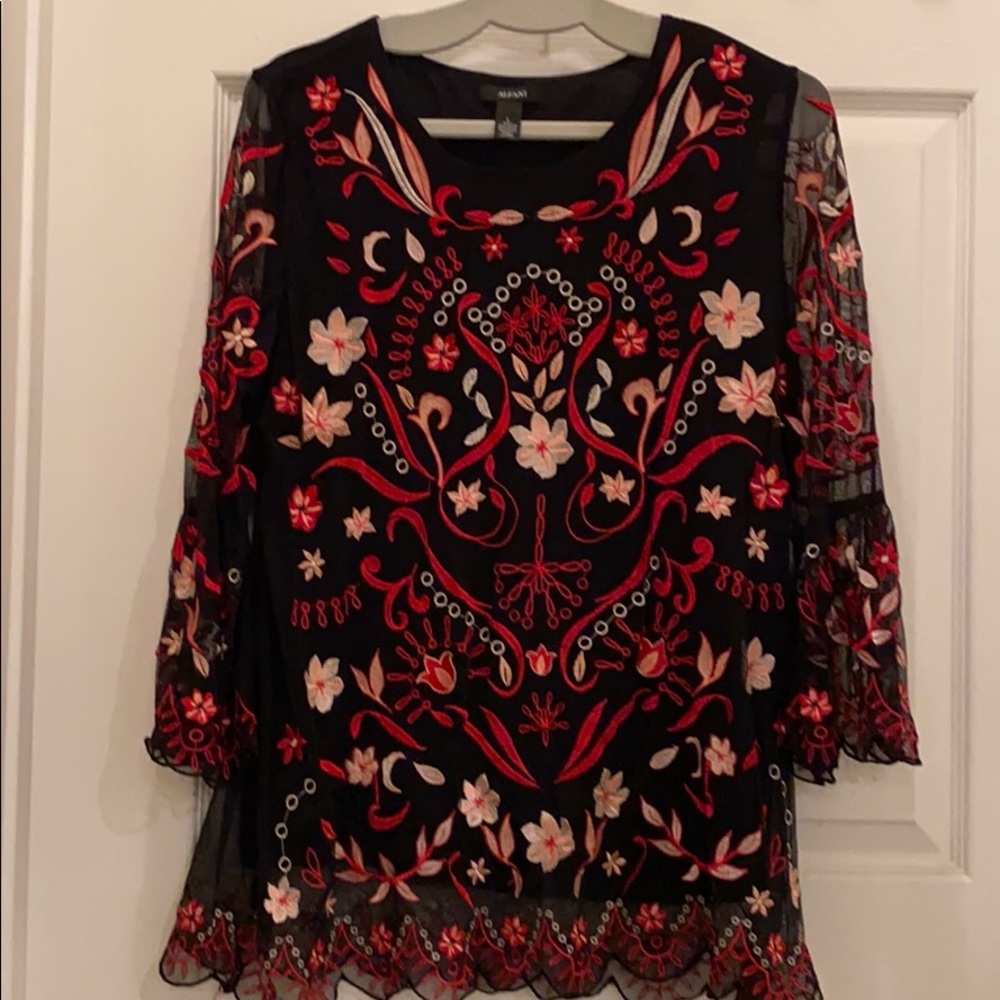 Colorful embroidered Top